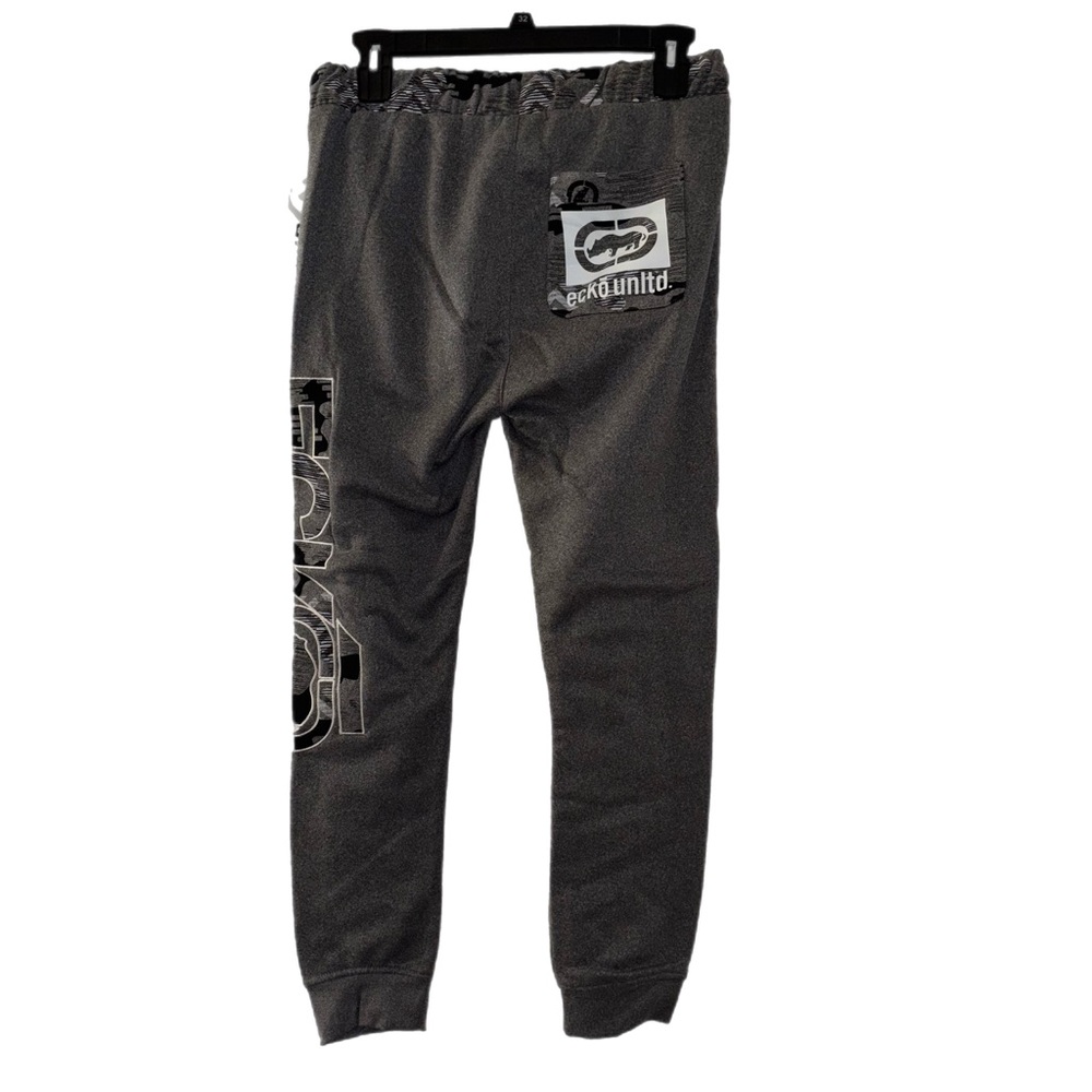 Ecko Unltd Men's Sweatpants Embroidered Vertical Logo Fleece Jogger in Grey - Picture 4 of 6